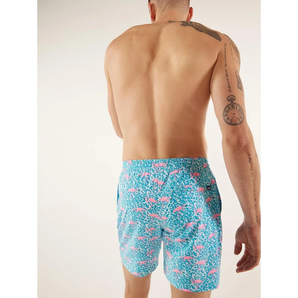 Chubbies Men's Lined Swim Trunks 7 Inch Shorts Elastic Waist Stretch Boxer L